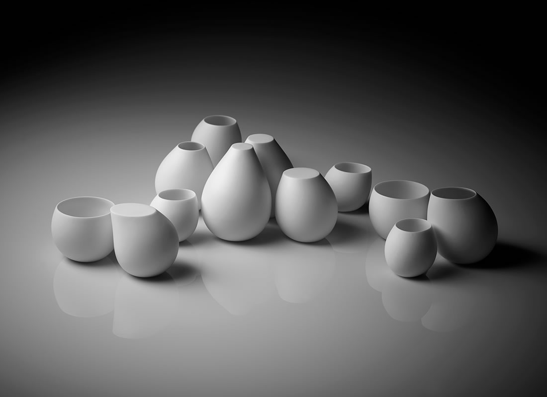 Composition of Curves #8, porcelain, dimensions variable, 2014