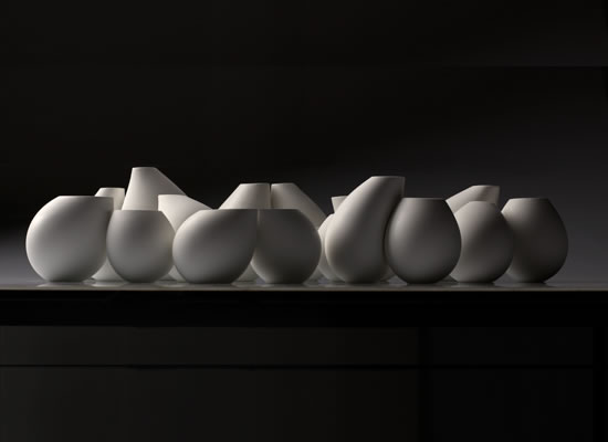Energy and Equilibrium #1 (Composition of Curves), Porcelain, dimensions variable, 2010